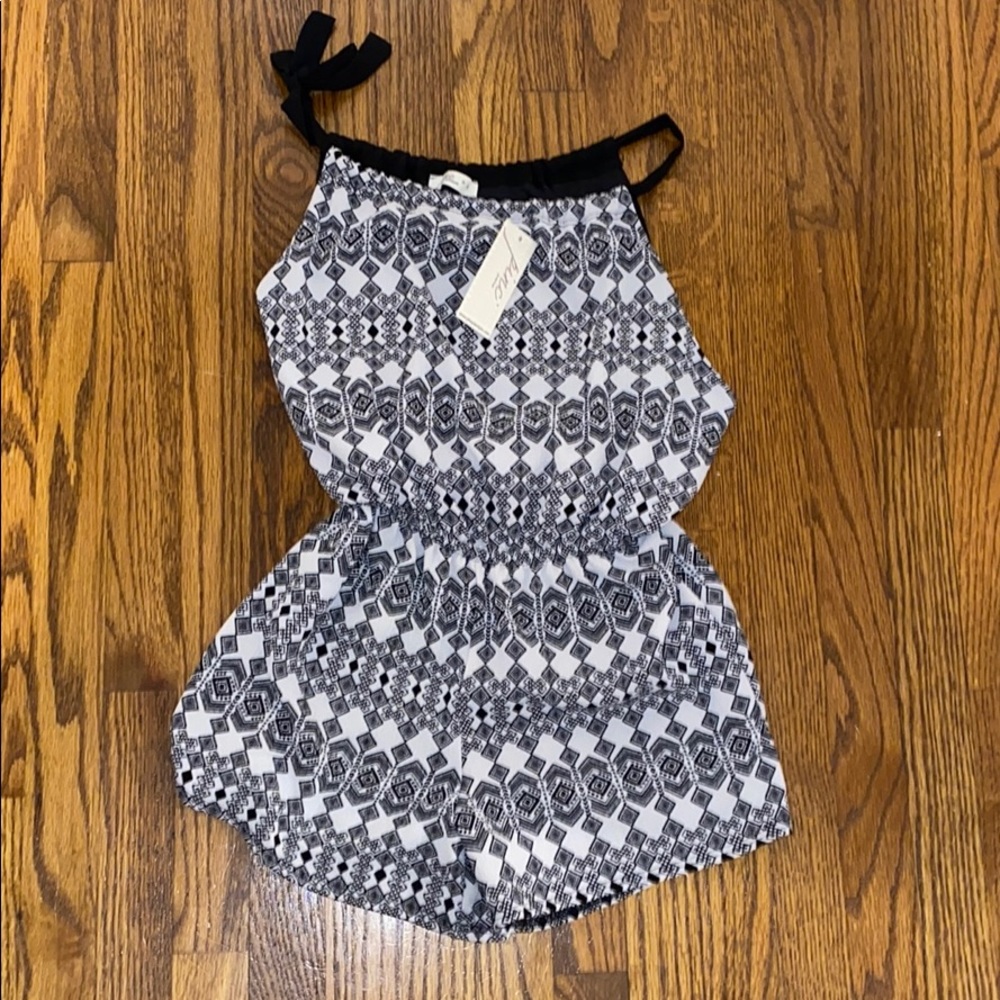 Girls black and white romper